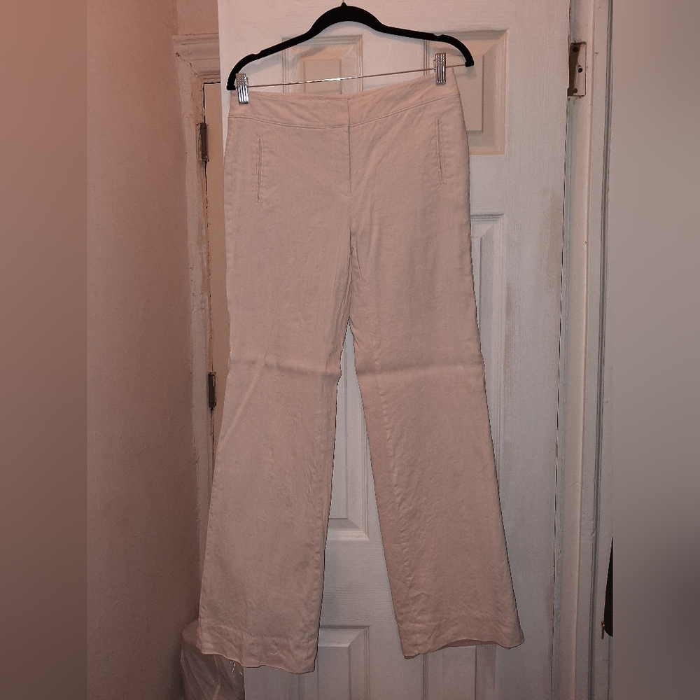 White House Black Market Beige Wide-Leg Pants